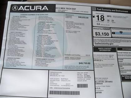2013 ACURA MDX TECHNOLOGY PACKAGE - RED ON BEIGE 7